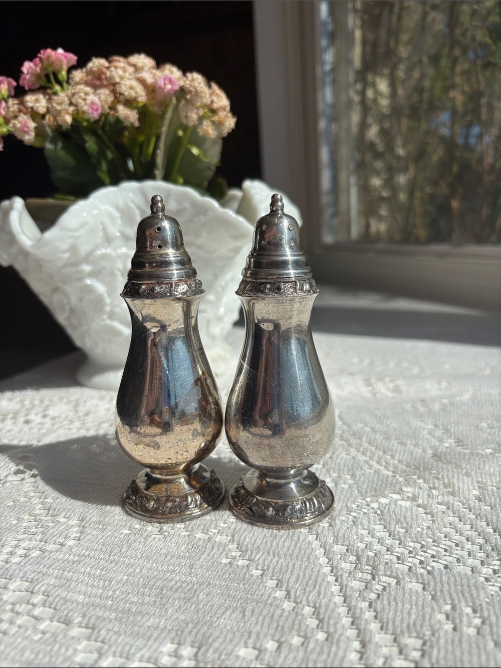 Vintage Silver-Plated Salt and Pepper Shakers